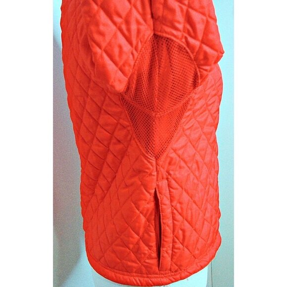 Womens Obermeyer Red Quilted Jacket Black Trim Gold Hardware Pockets Size 6 - Picture 4 of 12